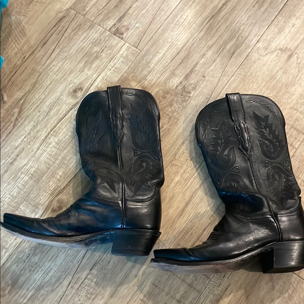 Black Leather Cowboy Boots 1883 lucchese boots
